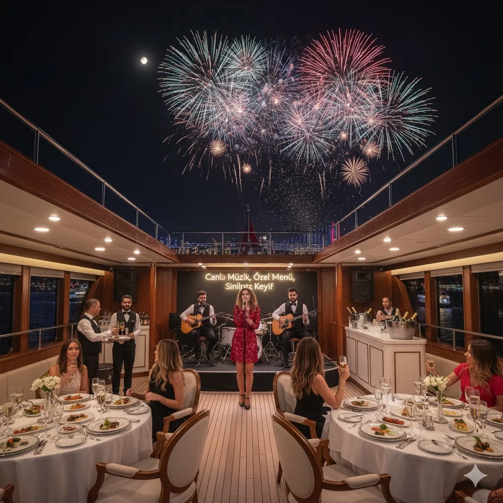 New Year’s Eve on the Boat: Live Music, Gourmet Dining & Unlimited Fun
